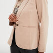 Veste blazer droite boutonnée 2 poches sable femme