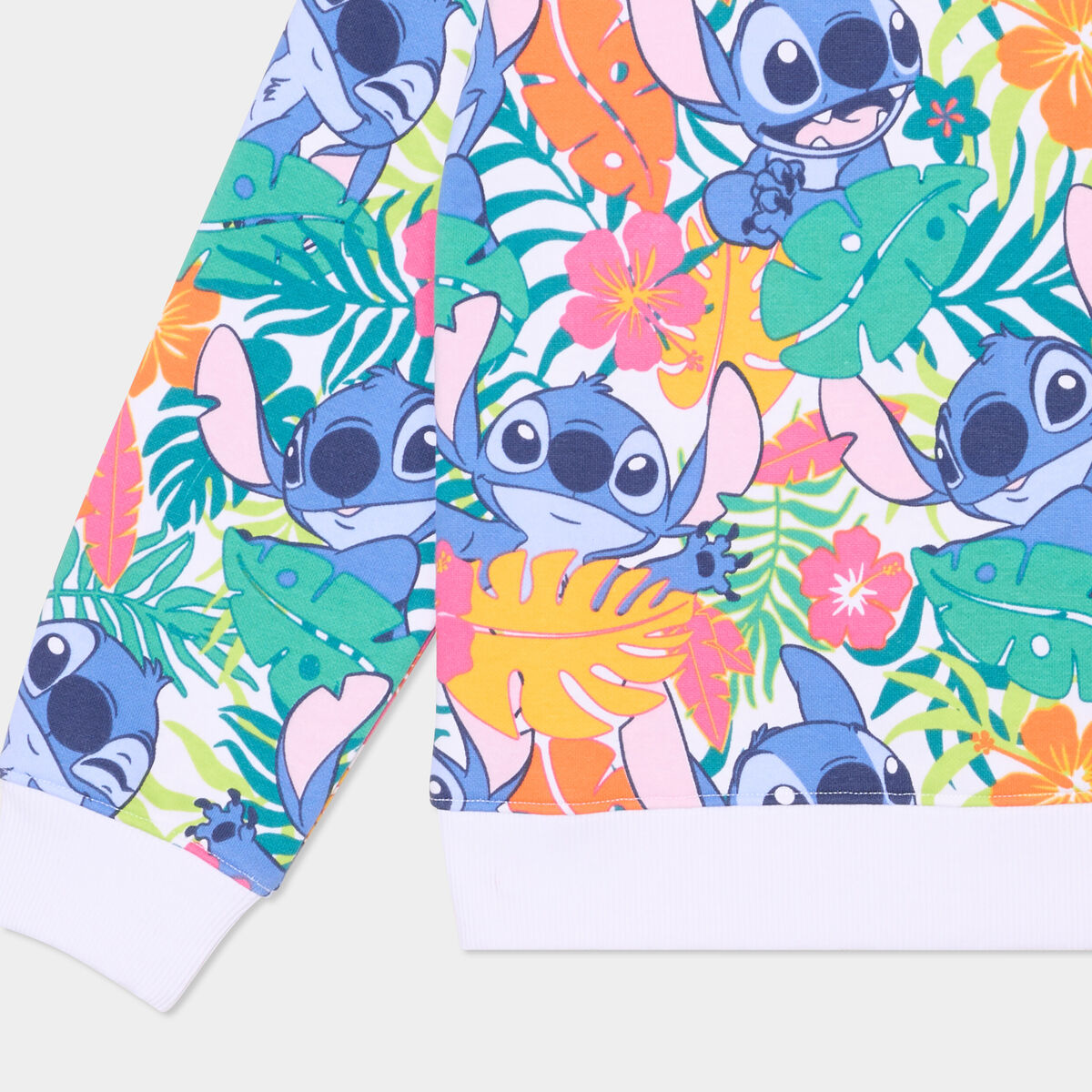 Sweat droit manches longues Stitch multicolore fille