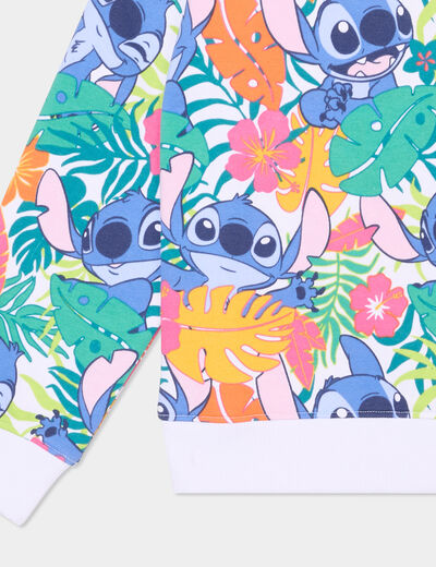 Sweat droit manches longues Stitch multicolore fille