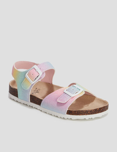 Sandales à paillettes multicolore fille