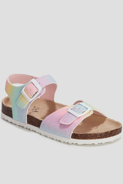 Sandales à paillettes multicolore fille