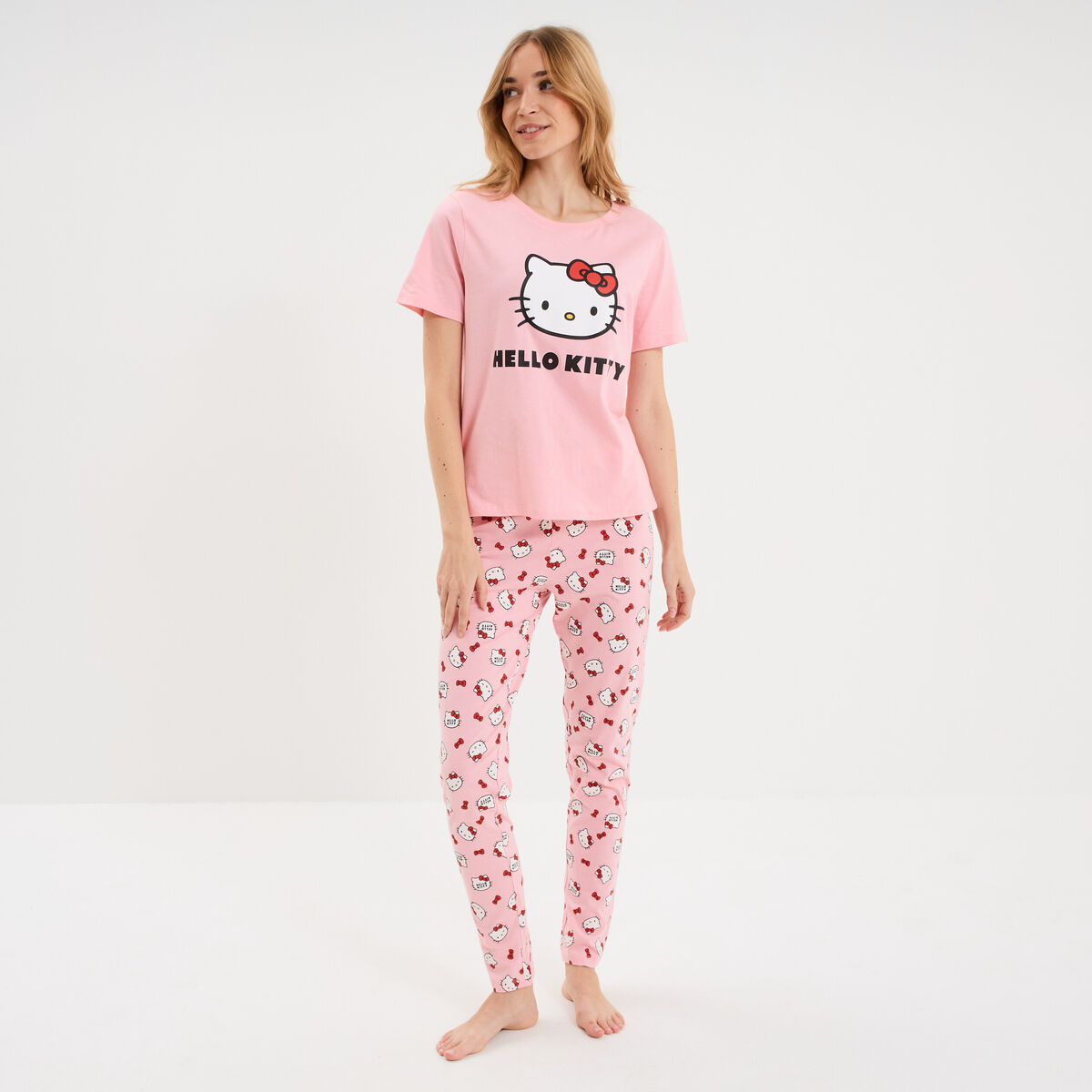 Ensemble pyjama coton Hello Kitty rose femme