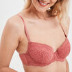 Soutien-gorge corbeille micro dentelle rose poudrée femme