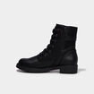 Boots crant&eacute;es zipp&eacute;es avec lacets noir femme