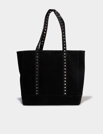 Sac cabas effet su&eacute;dine noir femme