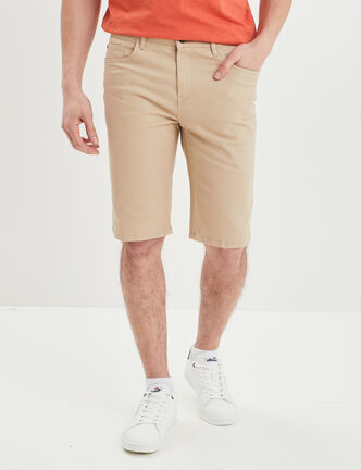 Bermuda droit stretch 5 poches coton sable homme