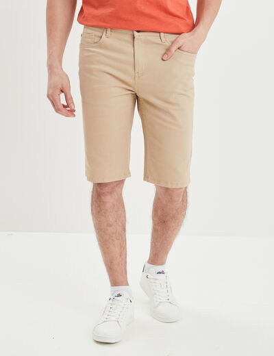 Bermuda droit stretch 5 poches coton sable homme