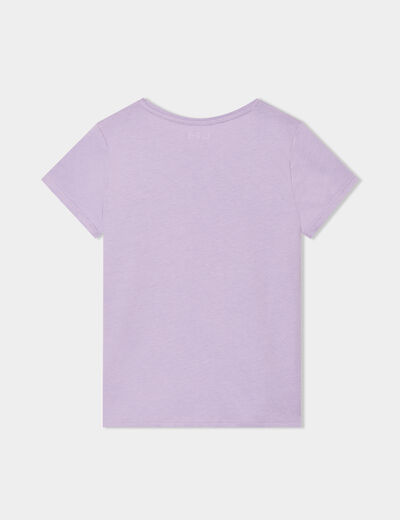 T-shirt manches courtes en coton mauve fille