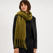 &Eacute;charpe &agrave; franges vert olive femme