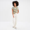 T-shirt taille effet noué coton blanc femme