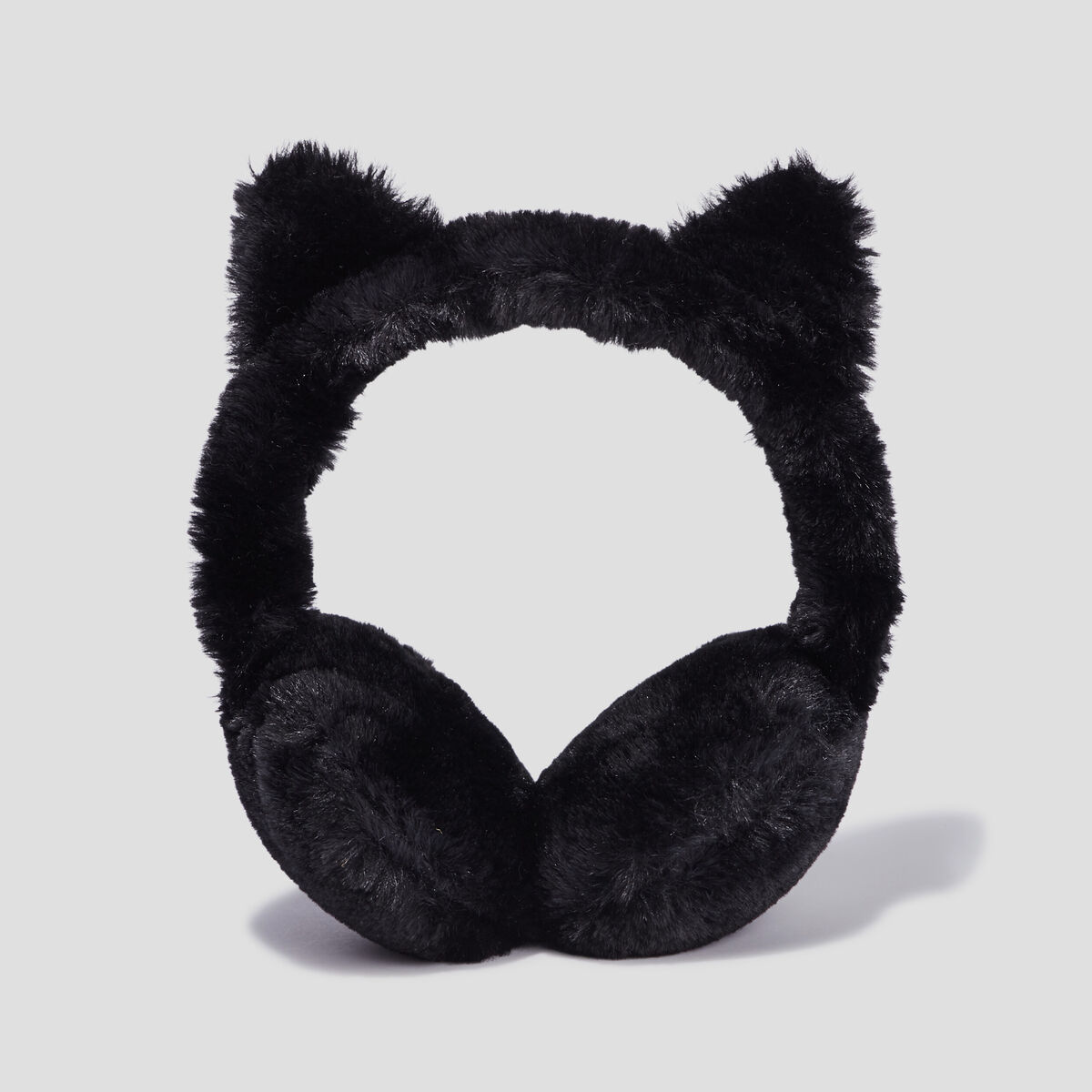 Cache-oreilles sequins fausse fourrure noir fille