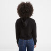 Sweat à capuche hoodie crop top coton noir femme