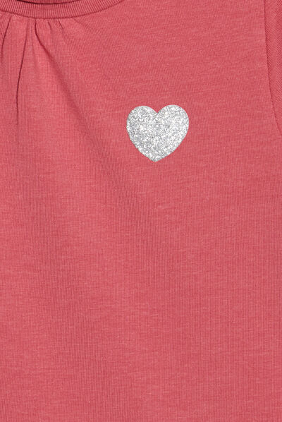 T-shirt avec col roulé rose framboise bébé fille
