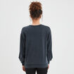 Sweat col rond coton Vilaines Disney noir femme
