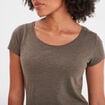 T-shirt manches courtes col rond vert kaki femme