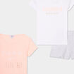 Lot 2 ensembles pyjamas shorts coton orange fluo fille