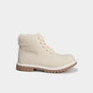 Bottines avec d&eacute;tails fausse fourrure creme fille