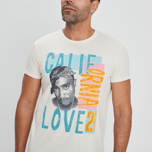 t shirt manches courtes tupac ivoire homme T-shirt manches courtes Tupac ivoire homme