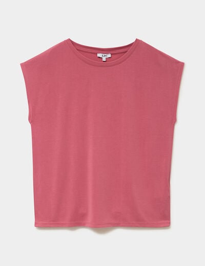 T-shirt manches courtes coupe droite vieux rose femme