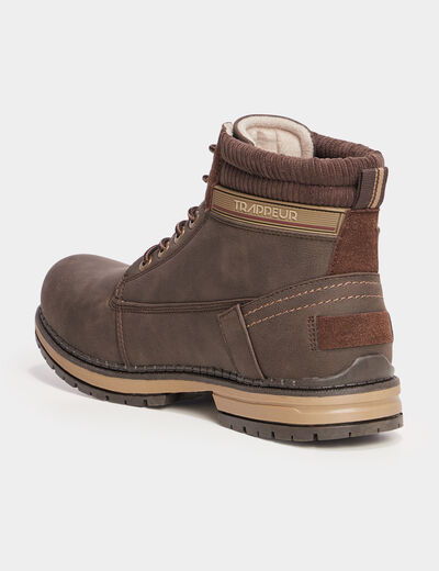 Bottines semelle crant&eacute;es marron homme