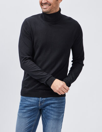 Pull avec col roulé noir homme