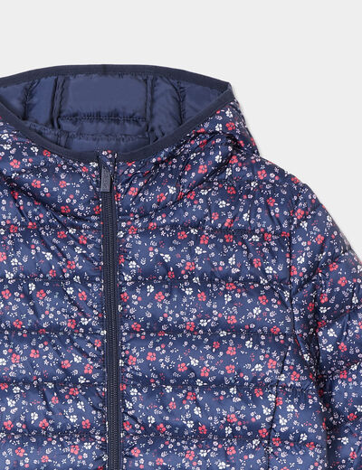 Doudoune l&eacute;g&egrave;re imperm&eacute;able &agrave; capuche bleu marine fille