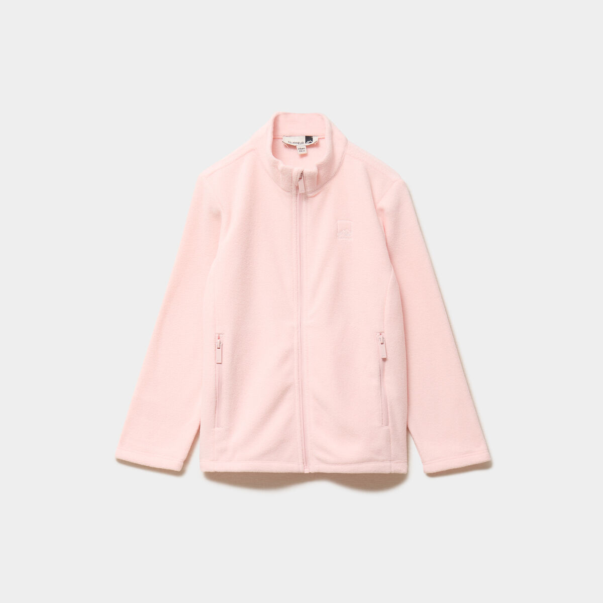 Gilet effet polaire zipp&eacute; col montant rose clair fille