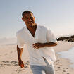Chemise gaze de coton manches courtes blanc homme