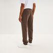 Pantalon jogging droit molleton marron chocolat homme