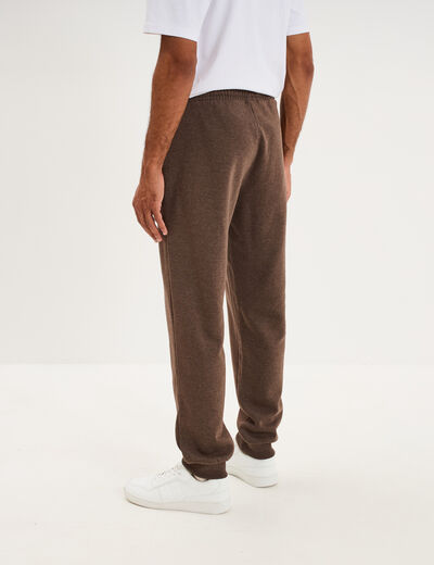 Pantalon jogging droit molleton marron chocolat homme