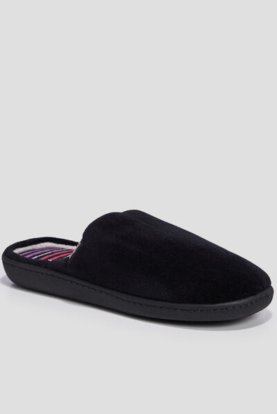 Chaussons mules Isotoner noir femme