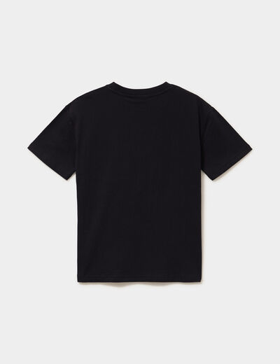 T-shirt manches courtes coton Minecraft noir gar&ccedil;on