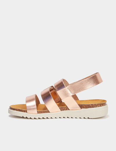 Sandales en cuir Kickers Alana rose fille