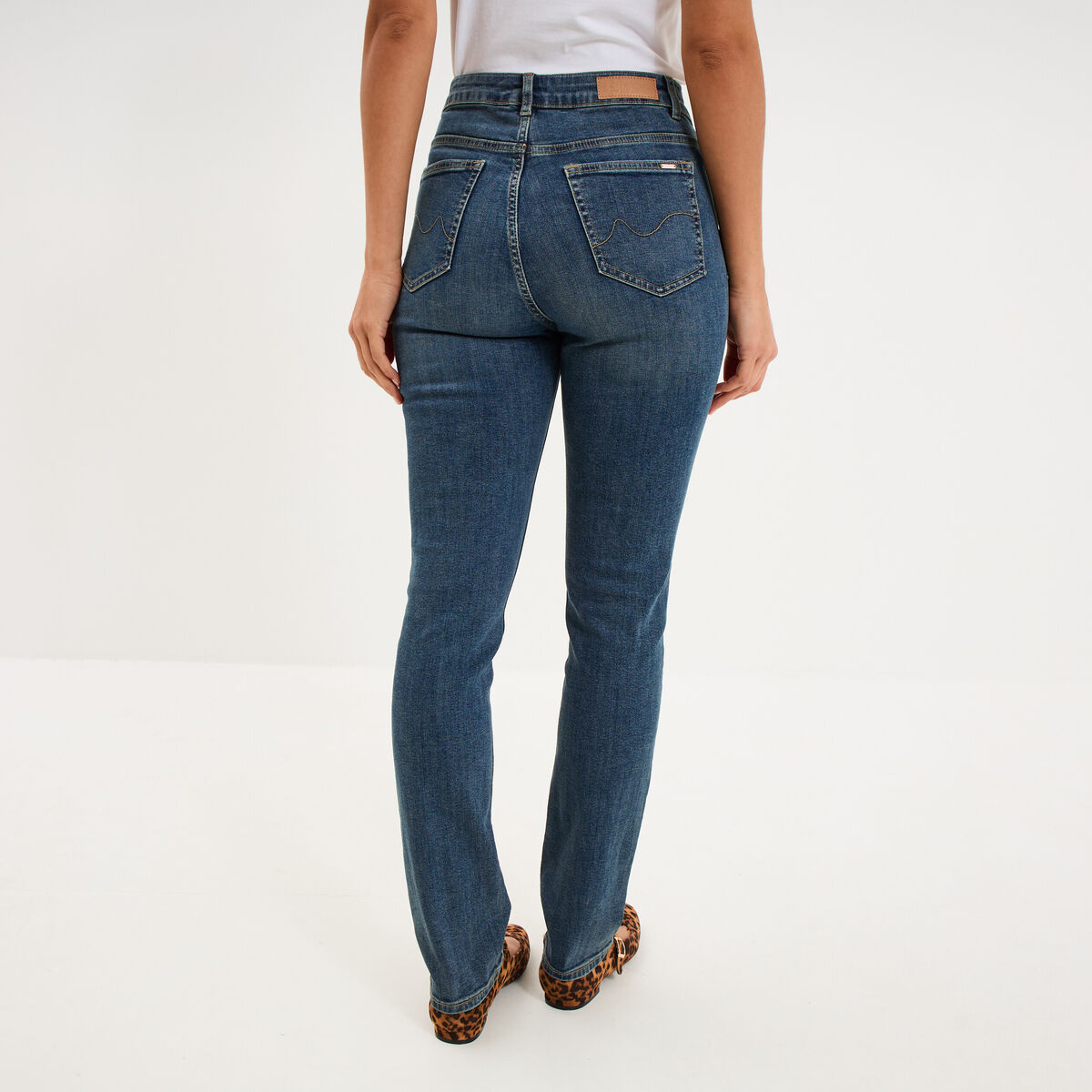 Jeans slim taille haute denim dirty femme