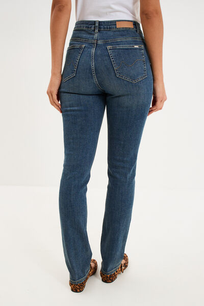 Jeans slim taille haute denim dirty femme