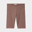 Short cycliste coton stretch marron cognac femme