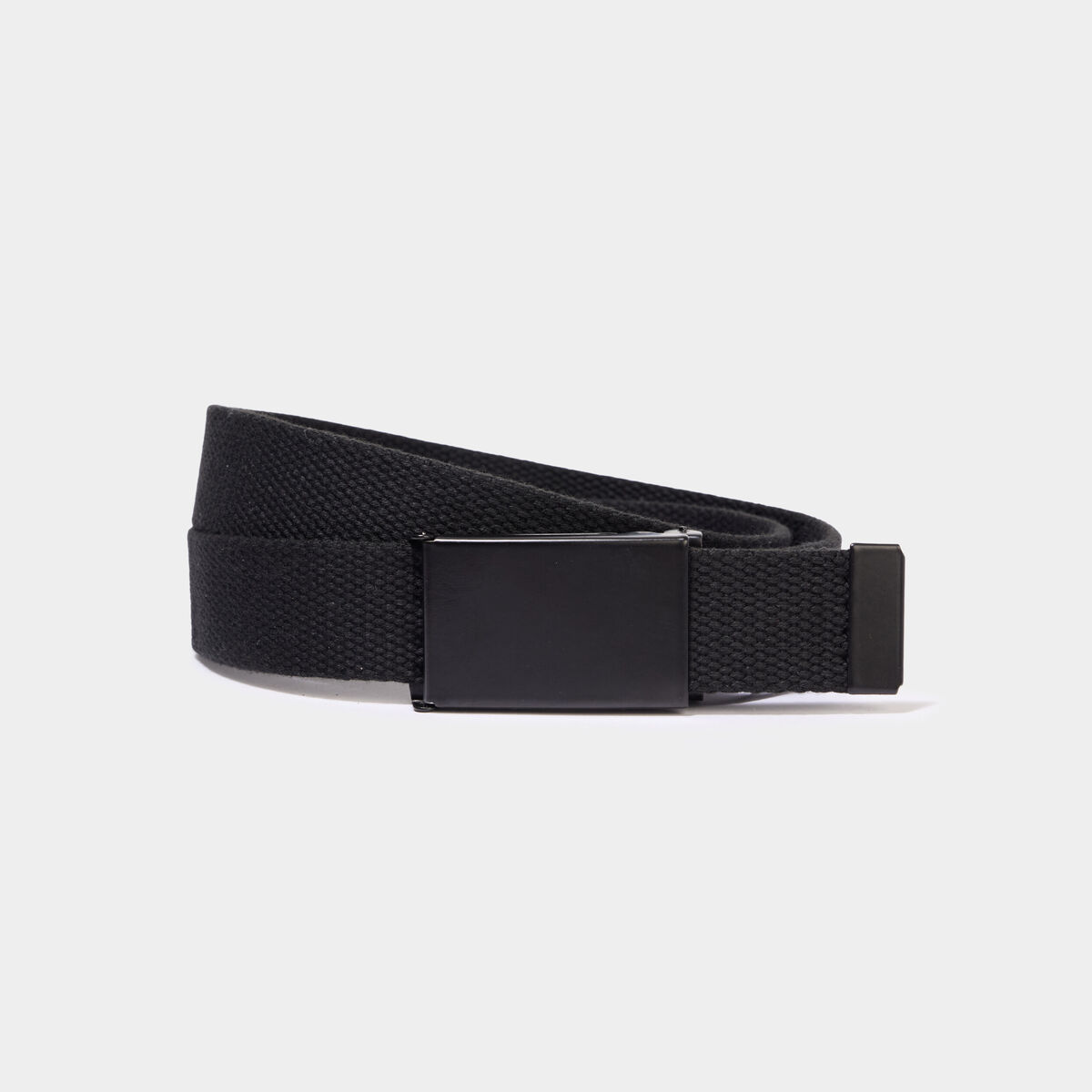 Ceinture fine effet toile noir gar&ccedil;on