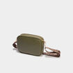Sac arrondi avec 2 bandoulières vert kaki femme