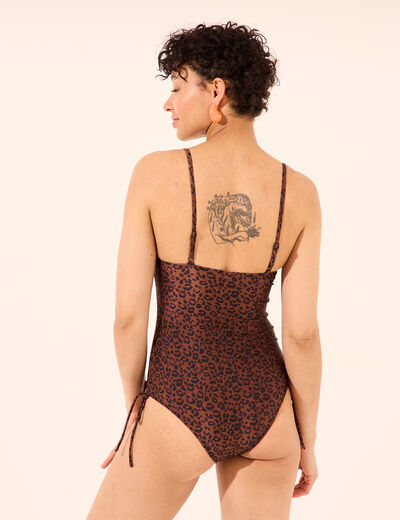 Maillot de bain une pi&egrave;ce marron femme