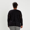 Gilet manches longues col cascade noir femme grande taille