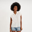 Blouse manches courtes blanc femme