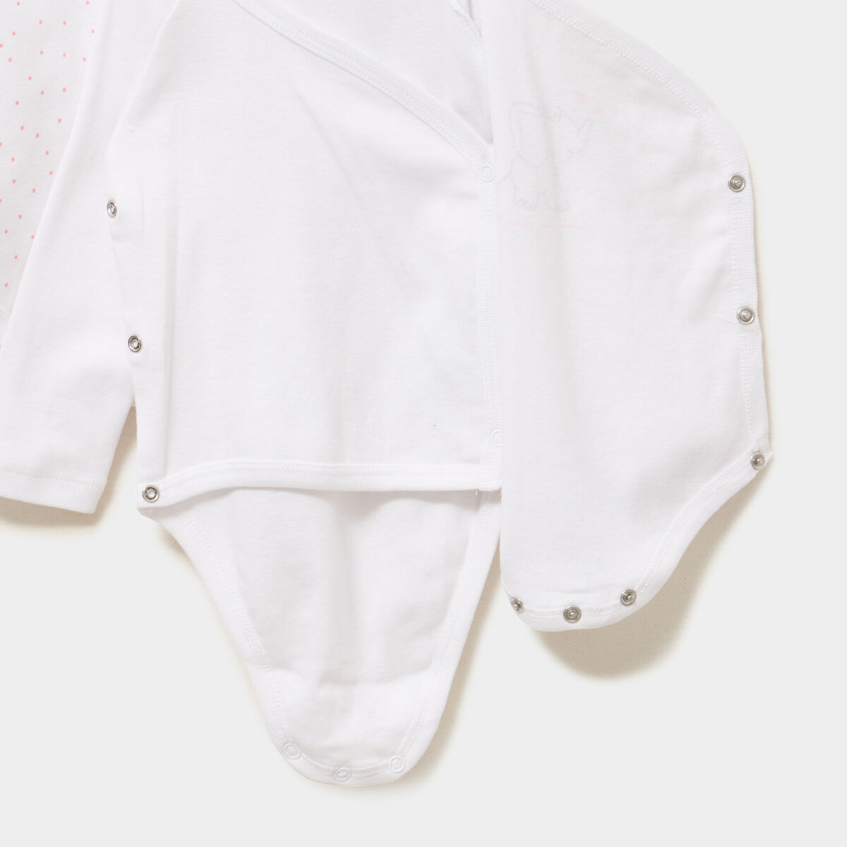 Lot 3 bodies crois&eacute;s manches longues rose clair b&eacute;b&eacute;