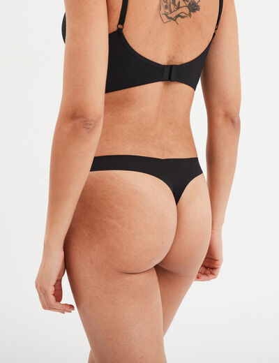 String sans couture noir femme