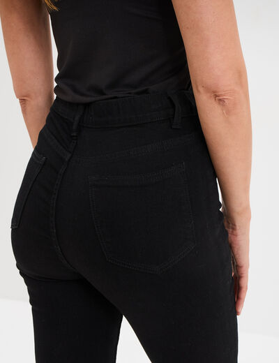 Jegging skinny taille haute denim noir femme