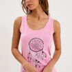 Chemise de nuit sans manches coton rose femme