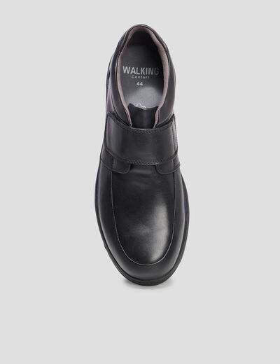 Derbies à scratch en cuir noir homme