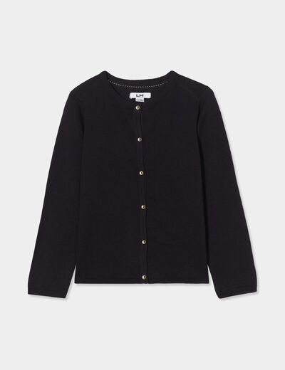 Gilet boutonné noir fille