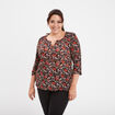 T-shirt manches 3/4 bordeaux femme grande taille