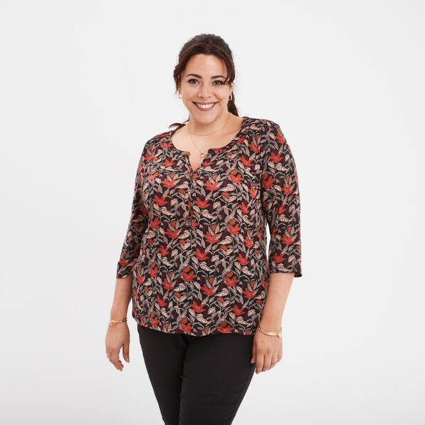 t shirt manches 34 bordeaux femmegt T-shirt manches 3/4 bordeaux femme grande taille