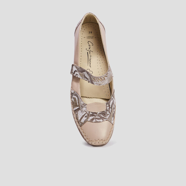 Ballerines pied large cuir Confortissimo sable femme
